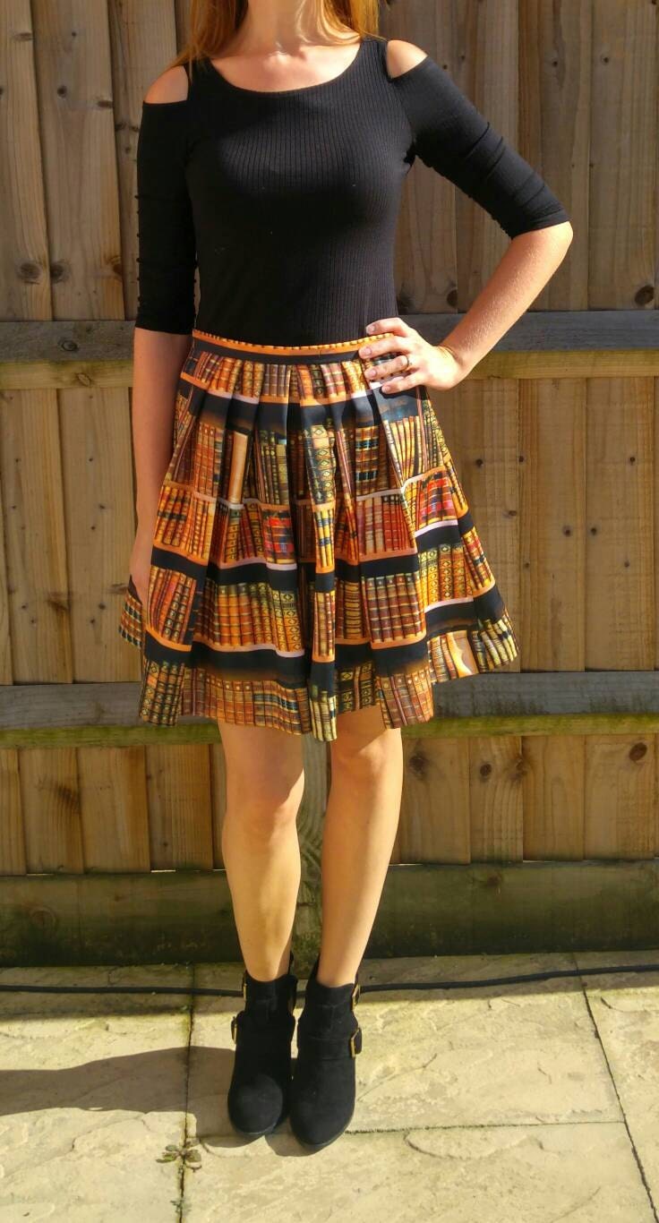 Library print skirt | Etsy