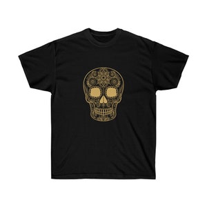 Golden Skull on a Dark Unisex Ultra Cotton Tee