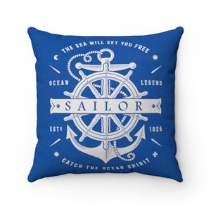 Sailing Gifts - Sailor&#39;s gift Faux Suede Square Pillow- gift for sailor