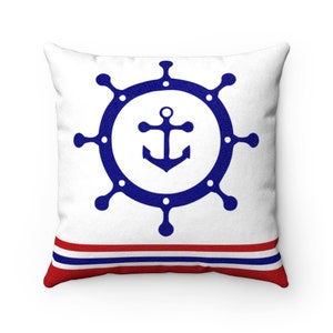 Sailing Gifts - Nautical Decor Faux Suede Square throw Pillow- gift for sailor