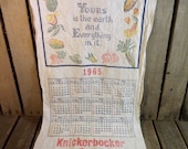 Vintage Knickerbocker Cloth Calendar