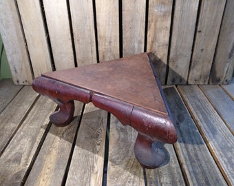 Antique Wooden Stool | Rustic Farmhouse Seat | Primitive Small Bench 17x17x7