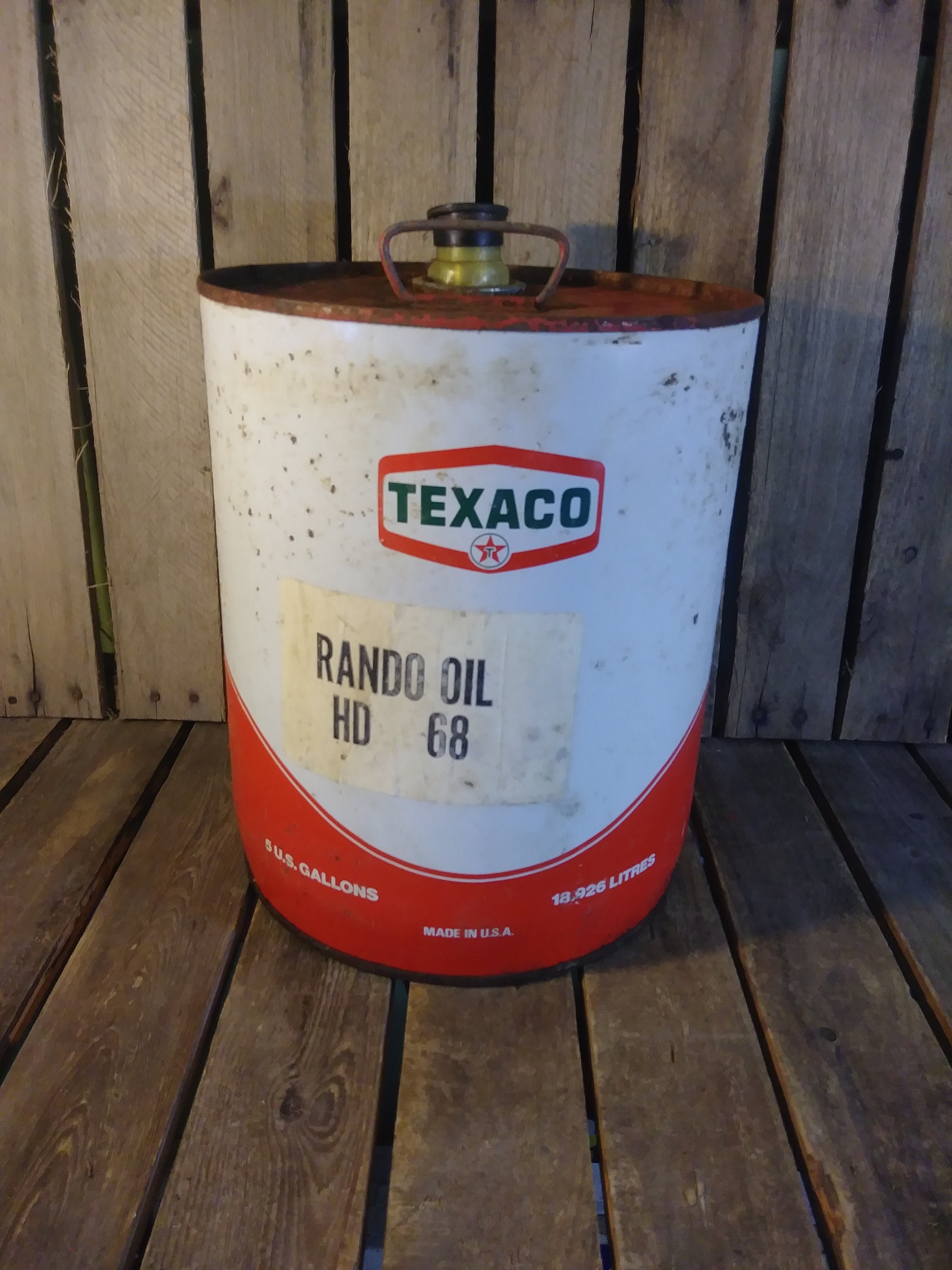 Vintage Texaco 5-gallon Oil Can: Rusty Distressed Decor - Etsy