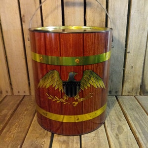 Vintage Metal Eagle Cooler – Rustic Red & Yellow Patriotic Ice Chest – Americana Party, Camping