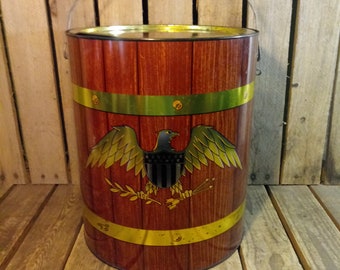 Glacière vintage aigle en métal - glacière rustique rouge et jaune patriotique - Americana Party, camping