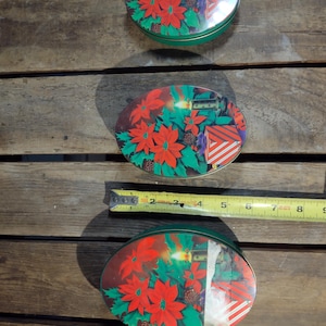 3 Small Vintage Christmas Tins