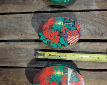 3 Small Vintage Christmas Tins