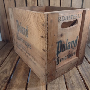 Vintage Wooden Poland Beverages Crate