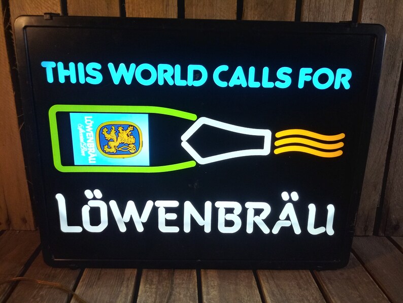 Vintage Lowenbrau Beer Light Sign Etsy