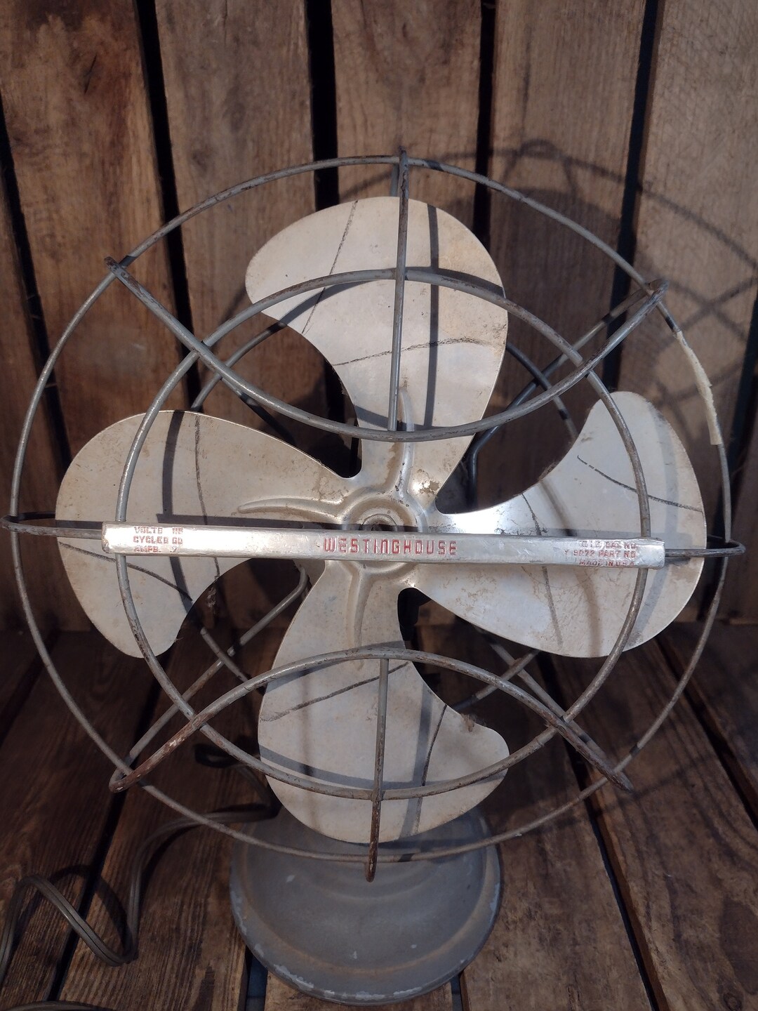 Vintage Westinghouse Fan, Does Not Work, Decor or Parts Piece Only