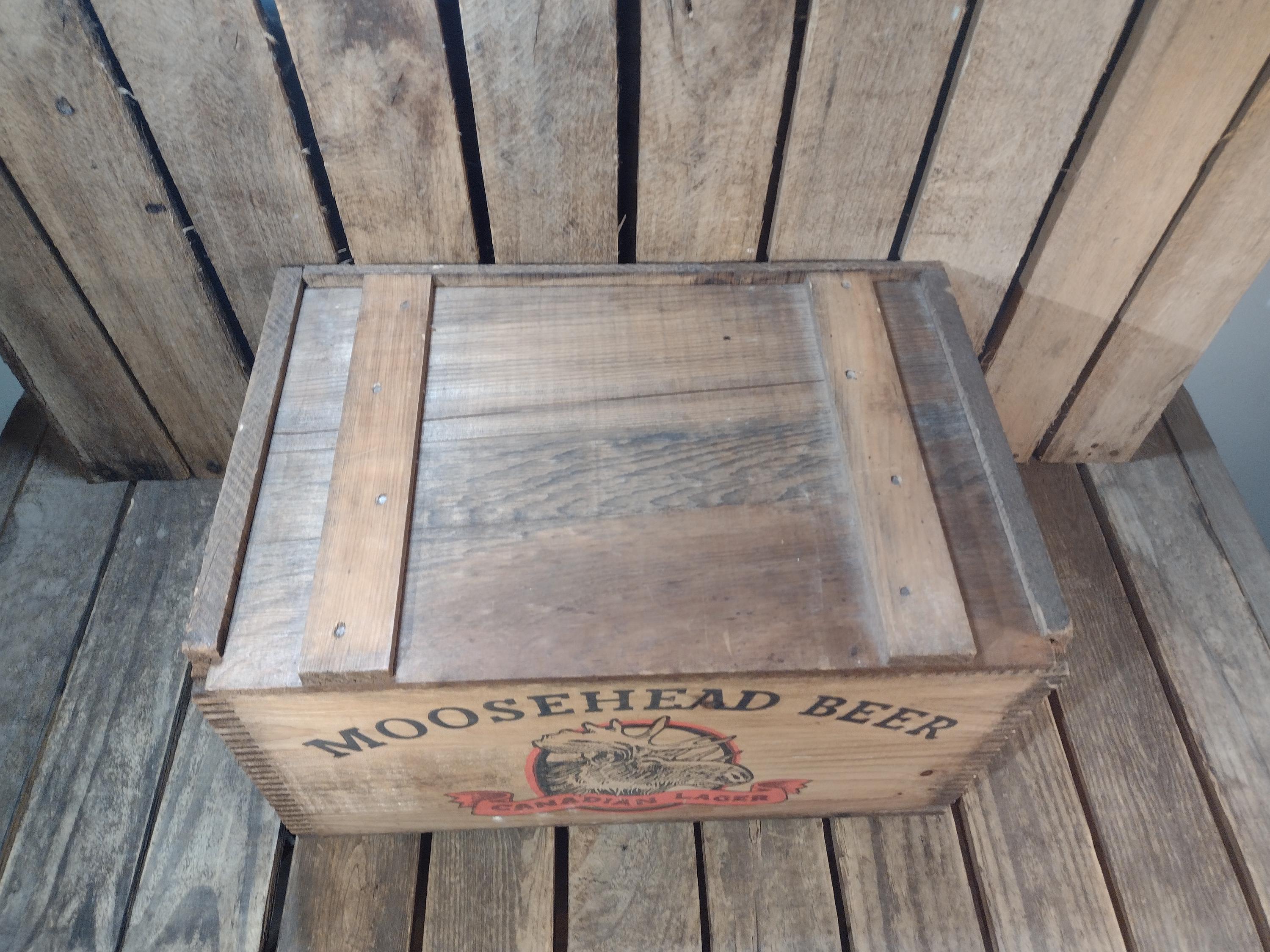 Vintage Moosehead Beer Wooden Crate – Canadian Lager Wood Box