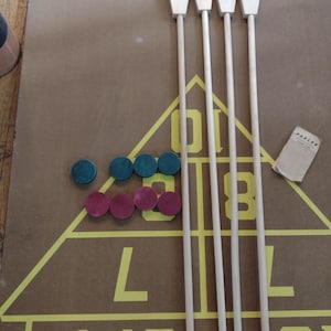Vintage Parlor Shuffle Board Rollout Mat Game.