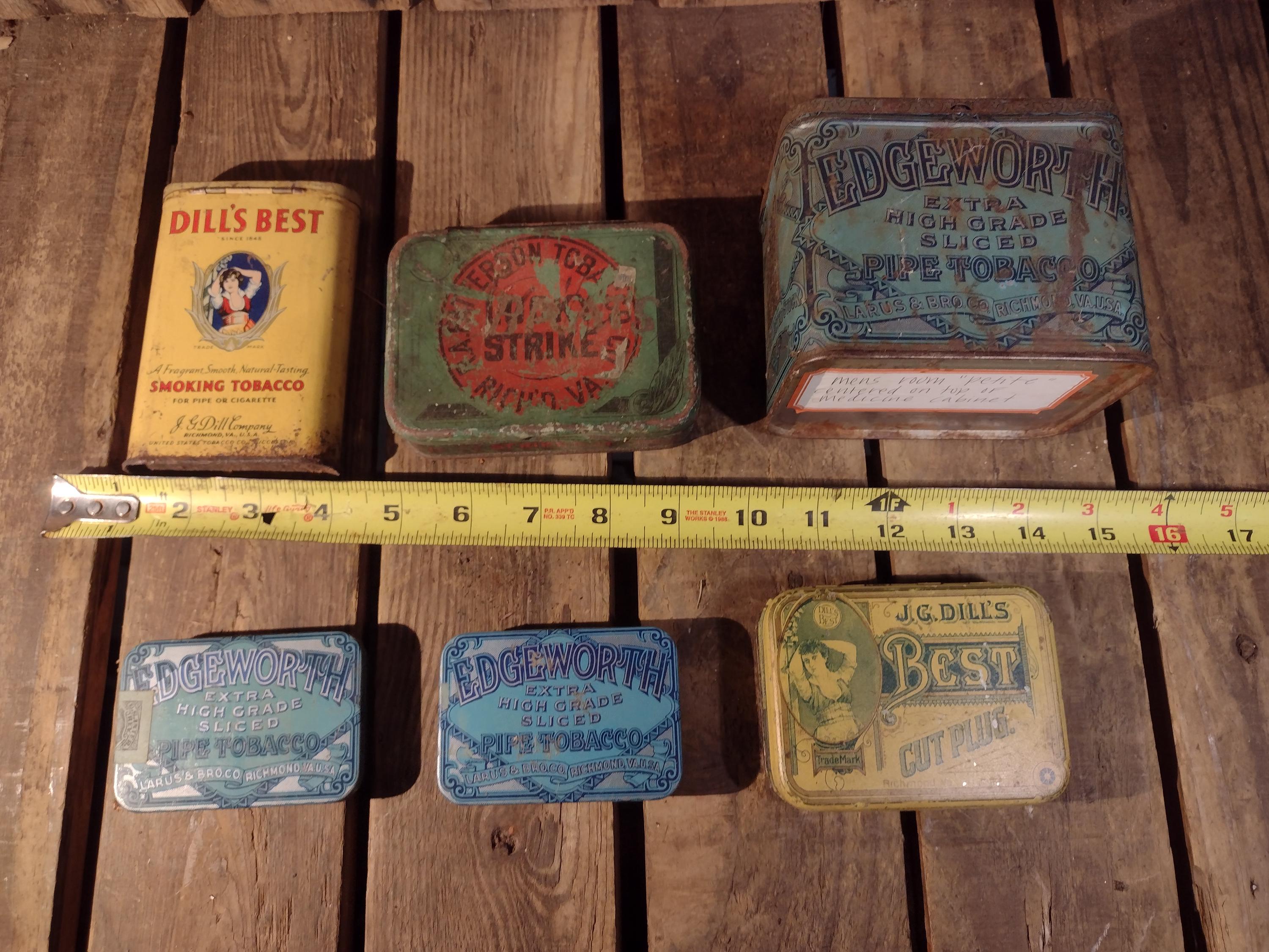 6 Vintage Tobacco Tins - Etsy