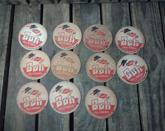 Set of 11 Vintage Bohemian Beer Coasters – Retro Brewery Advertising Collectibles