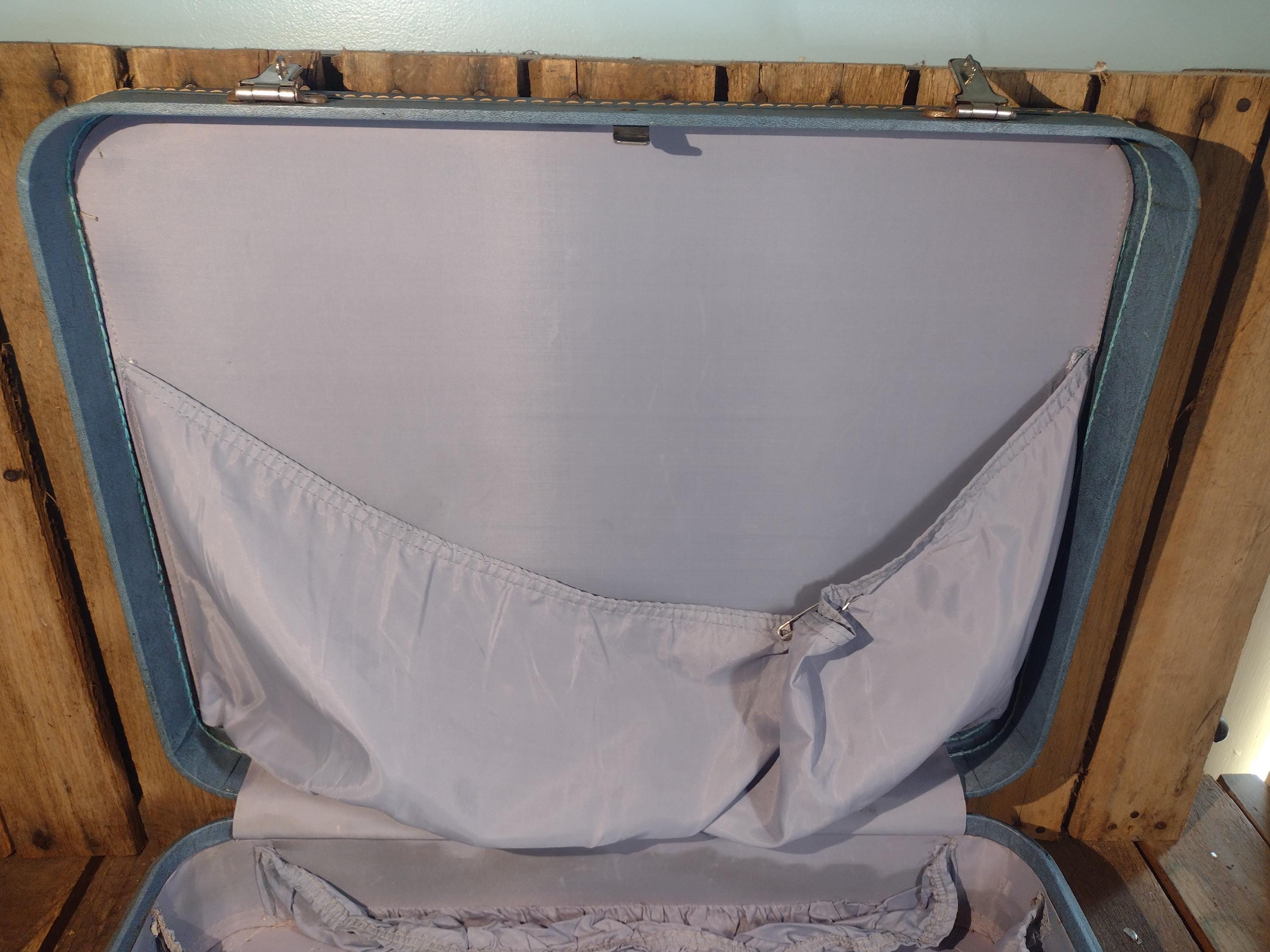 Vintage Blue Monarch Suitcase With Key - Etsy