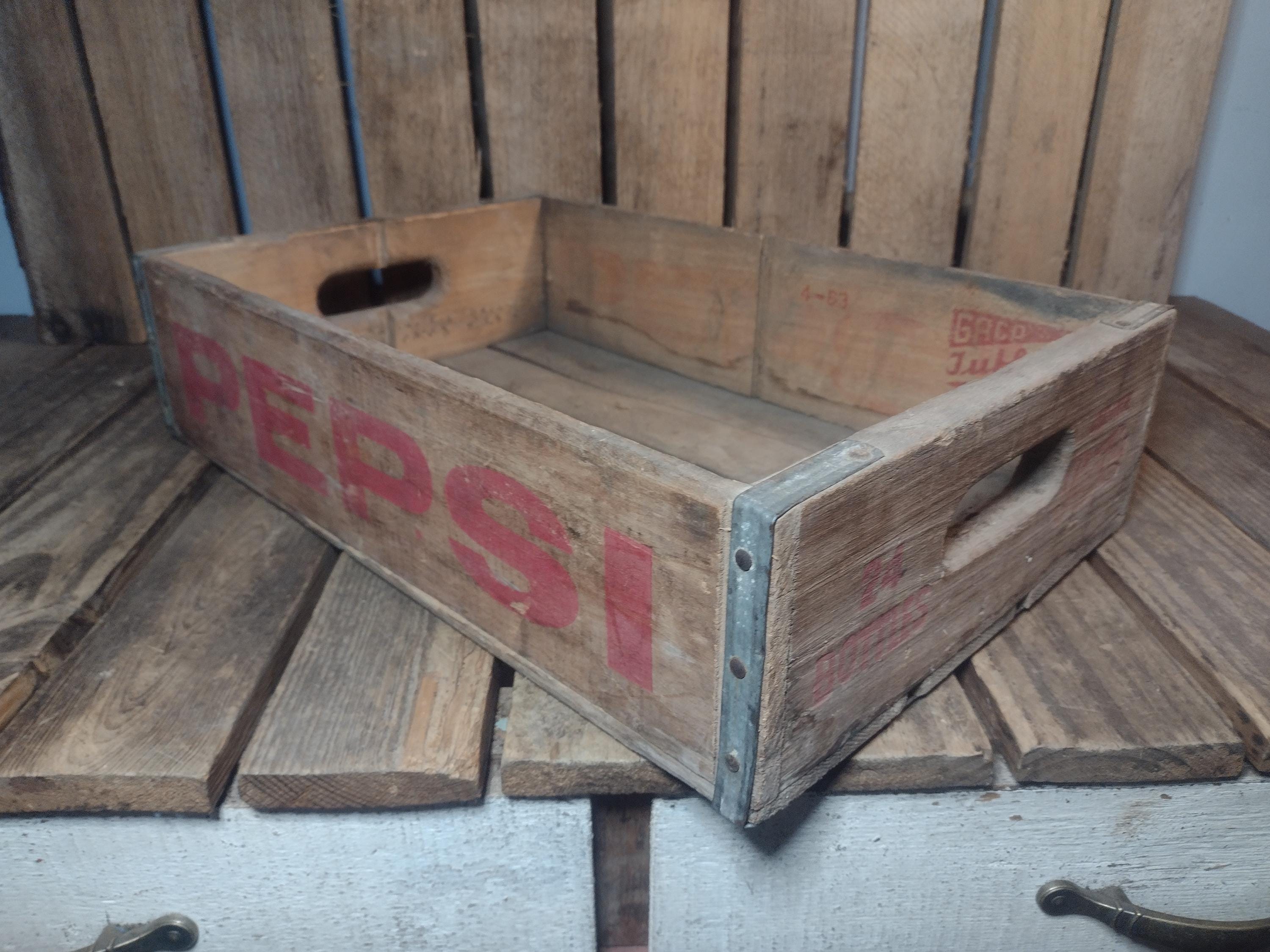 Vintage 1963 Pepsi Wooden Crate – Red Lettering, Rustic Display - Etsy