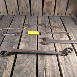 8 Vintage Rusty Wrenches