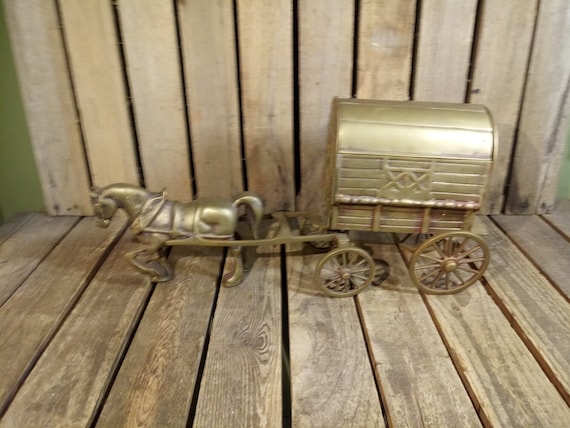 ヴィンテージ真鍮製馬と荷馬車の置物 農家風 ウェスタン装飾 - Etsy 日本