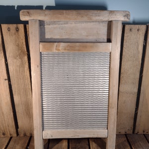 Large Antique Wooden Washboard – Rustic Primitive Laundry Tool, Farmhouse Kitchen Decor, Country Cabin Wall Hanging