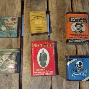 6 Vintage Tobacco Cigarette Tins