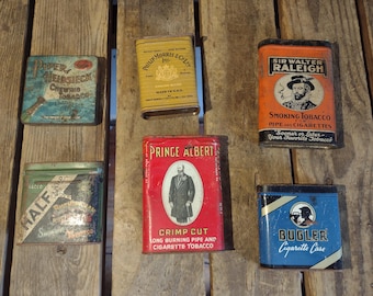 6 Vintage Tobacco Cigarette Tins
