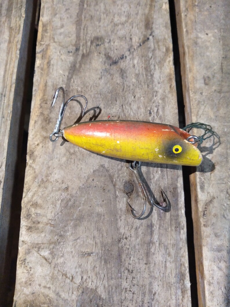 Vintage Wooden Fishing Lure Etsy