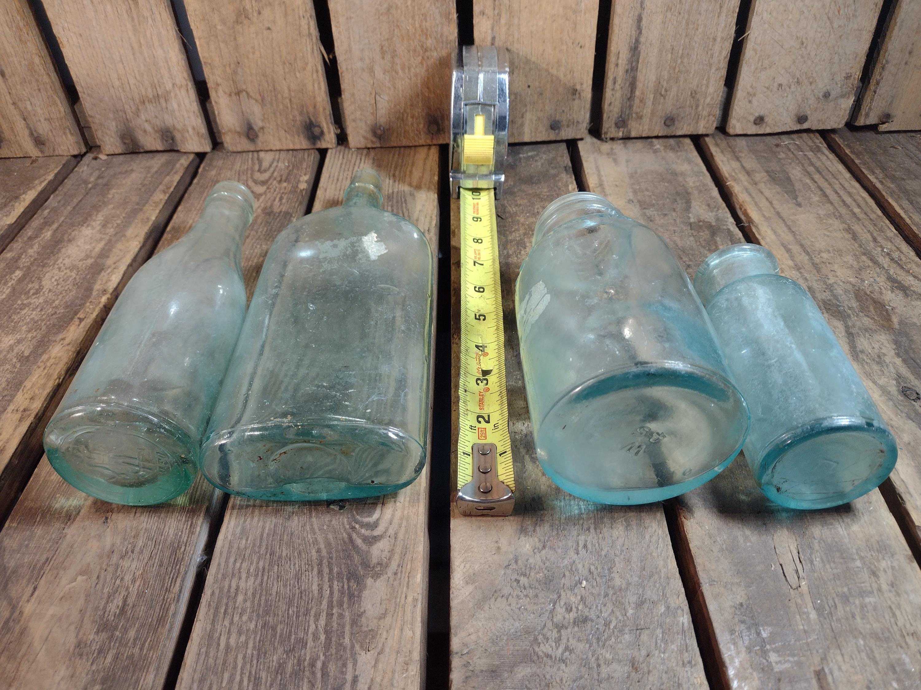 4 Vintage Glass Bottles - Etsy