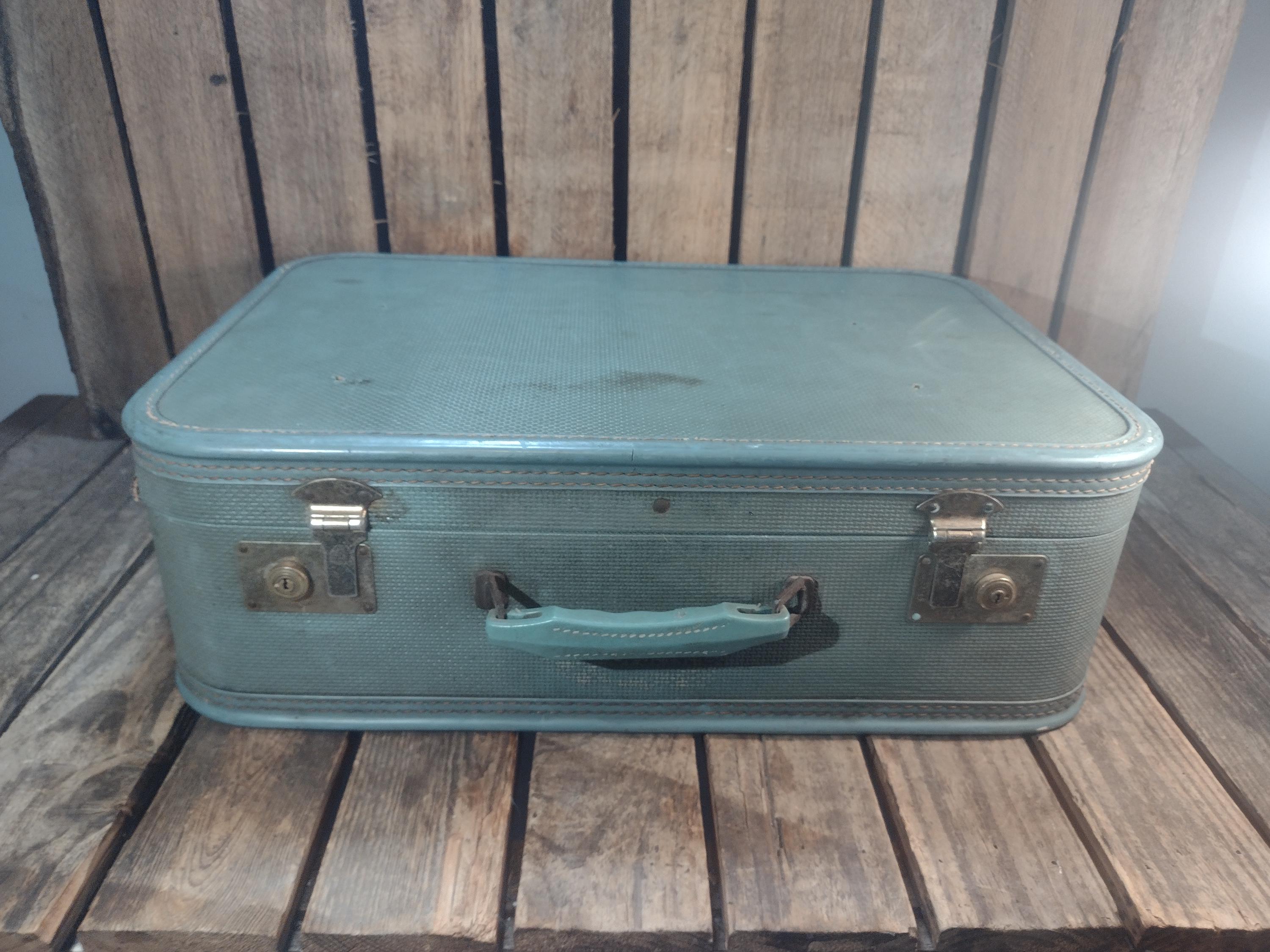 新品未開封品 昭和レトロ MD52枚収納ケース　タワー　ヴィンテージ Vintage Teal Hard Shell Suitcase – Mid-century Travel Case With