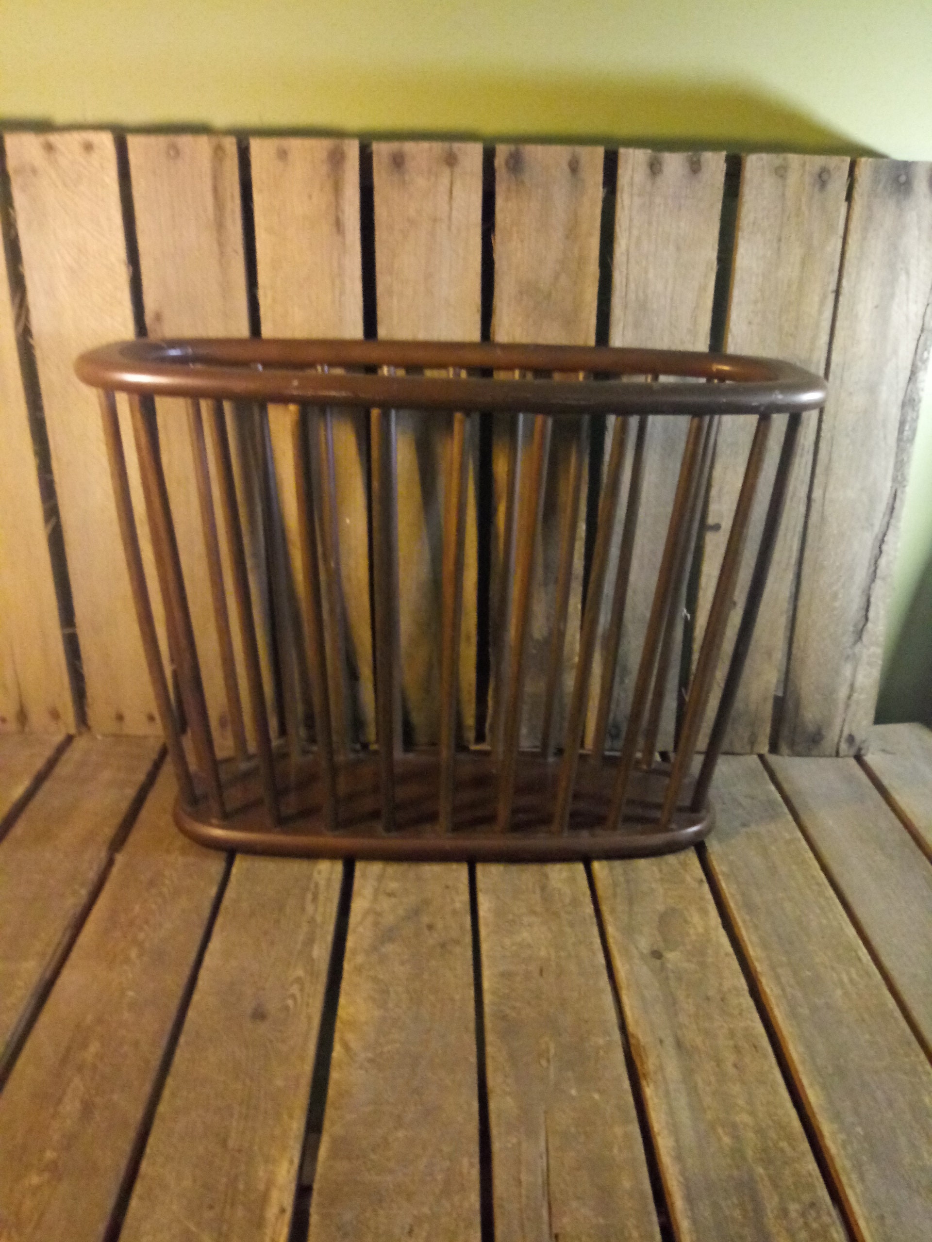 Vintage Wooden Magazine Rack: Mid-century Modern Storage Organizer