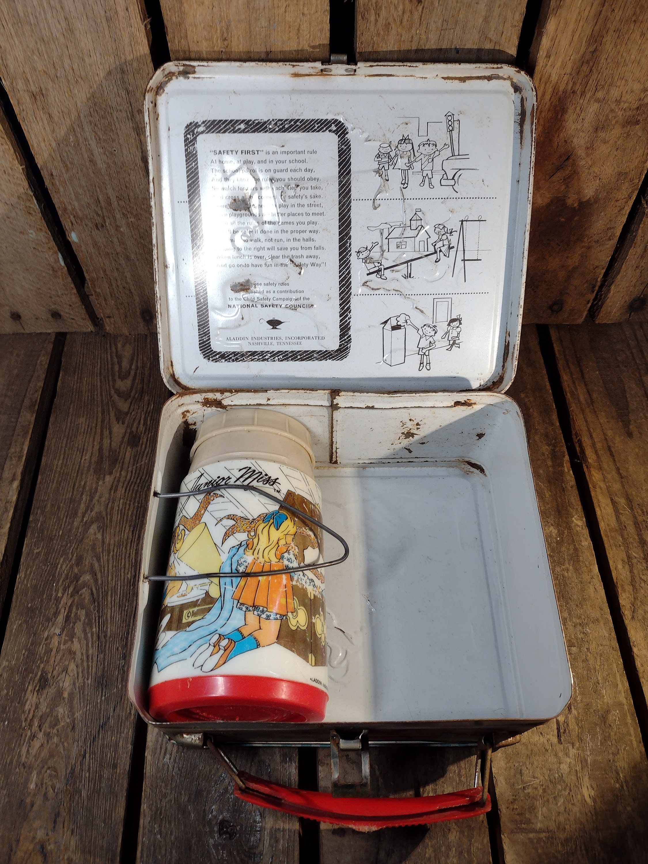 Vintage Super Heroes Lunchbox With Thermos but Missing Cup 