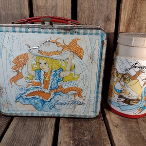 Vintage Junior Miss Lunchbox With Thermos Missing Cup