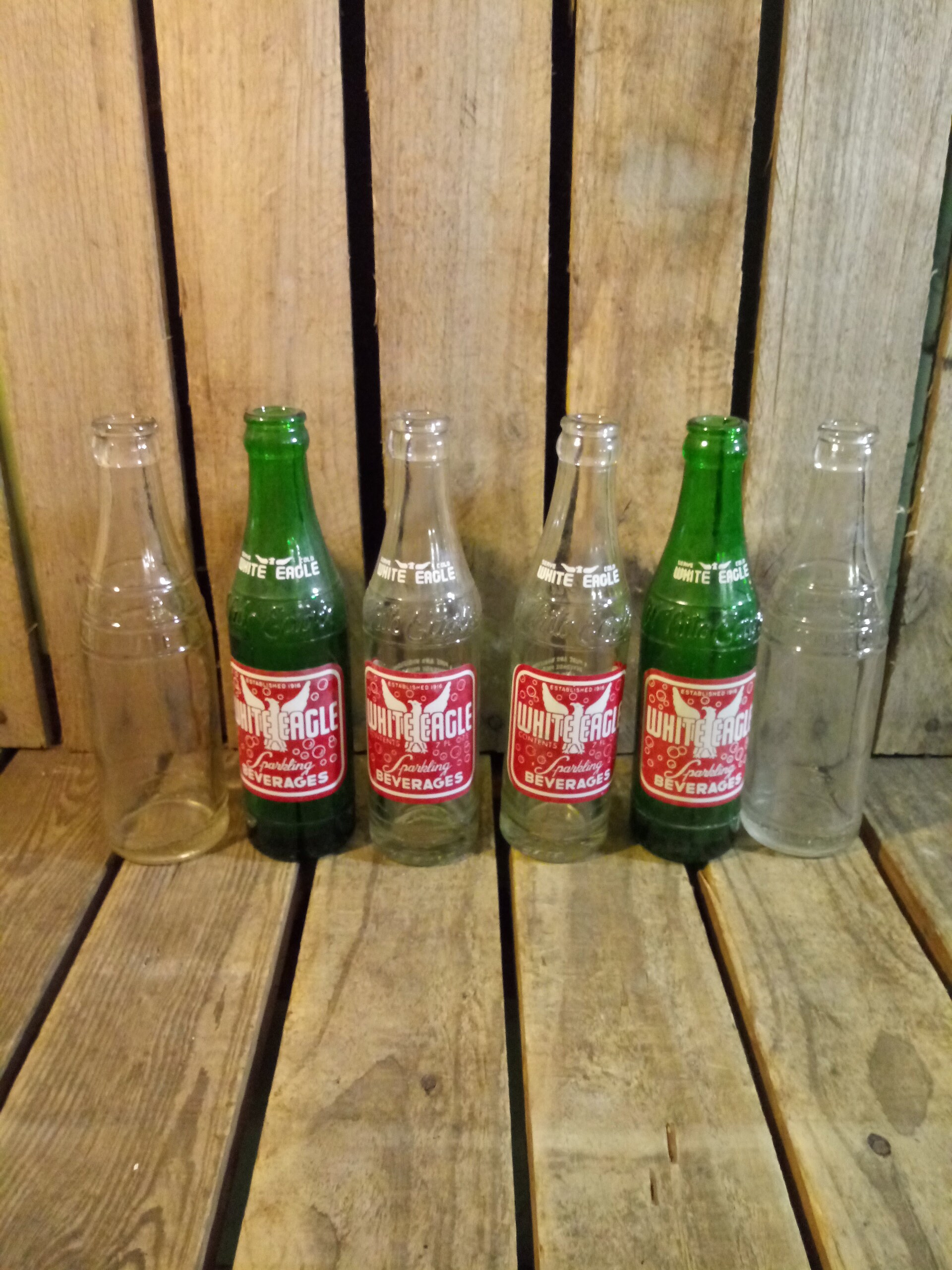 6 Vintage Soda Bottles Etsy