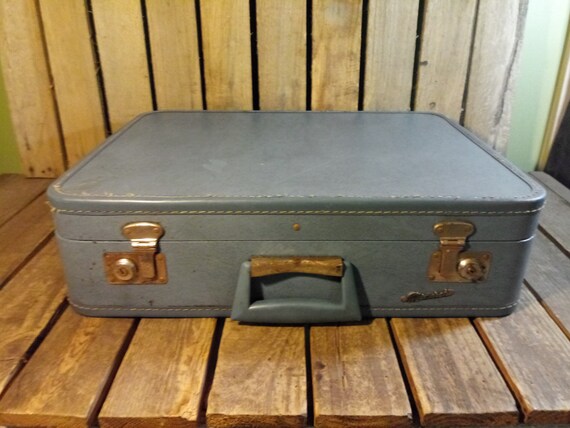 Distressed Wornout Suitcase, Vintage Blue Suitcase
