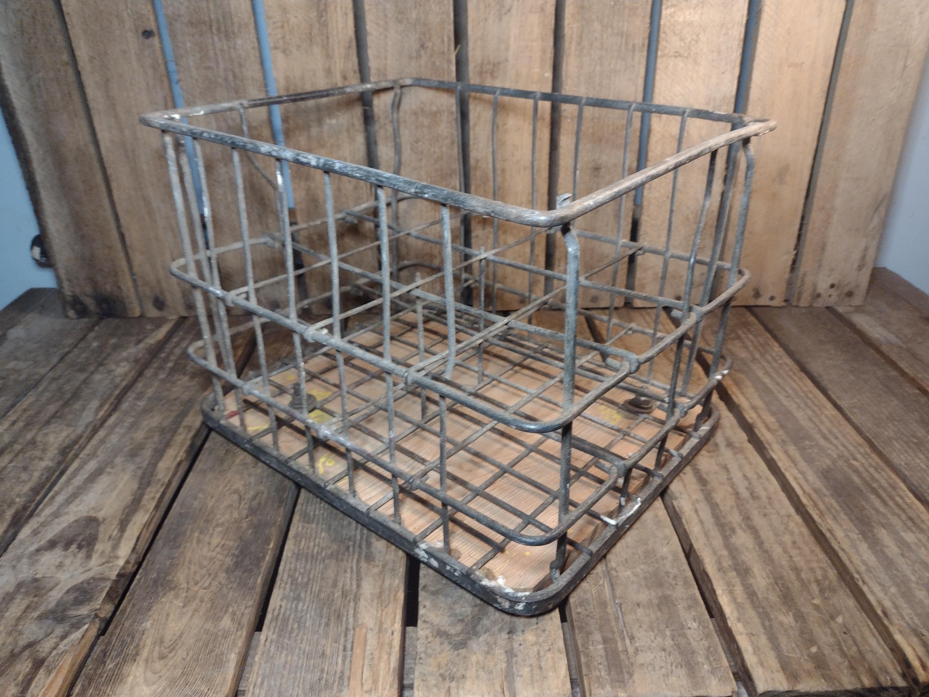 Vintage Milk Bottles and Crate - Etsy