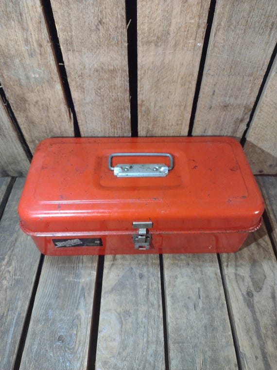 Vintage Disston “my Buddy” Red Metal Tool Box – Steel Tool Chest
