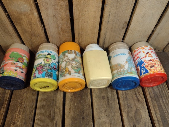 Vintage Character Thermos Set: 80s Retro Display Bottles - Etsy