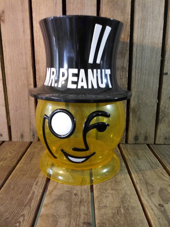 Vintage Mr Peanut Plastic Jar Etsy