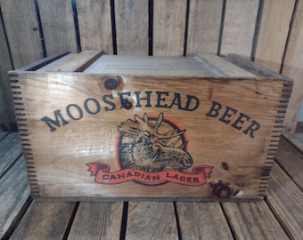 Vintage Moosehead Beer Wooden Crate – Canadian Lager Wood Box 18x12x10