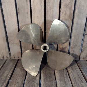 Vintage Brass Boat Propeller – Nautical Maritime Decor – Industrial Brass Prop – Marine Collectible