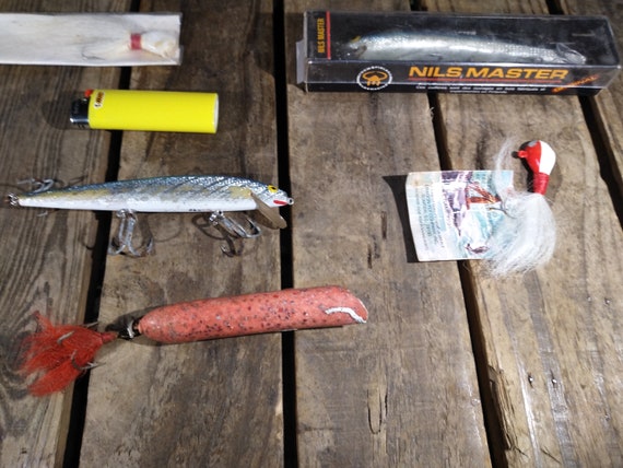 lot 7 leurres de peche THE PRODUCERS Double Ender Fishing Lures vintage