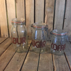 Vintage Set of 3 Kitchen Jars