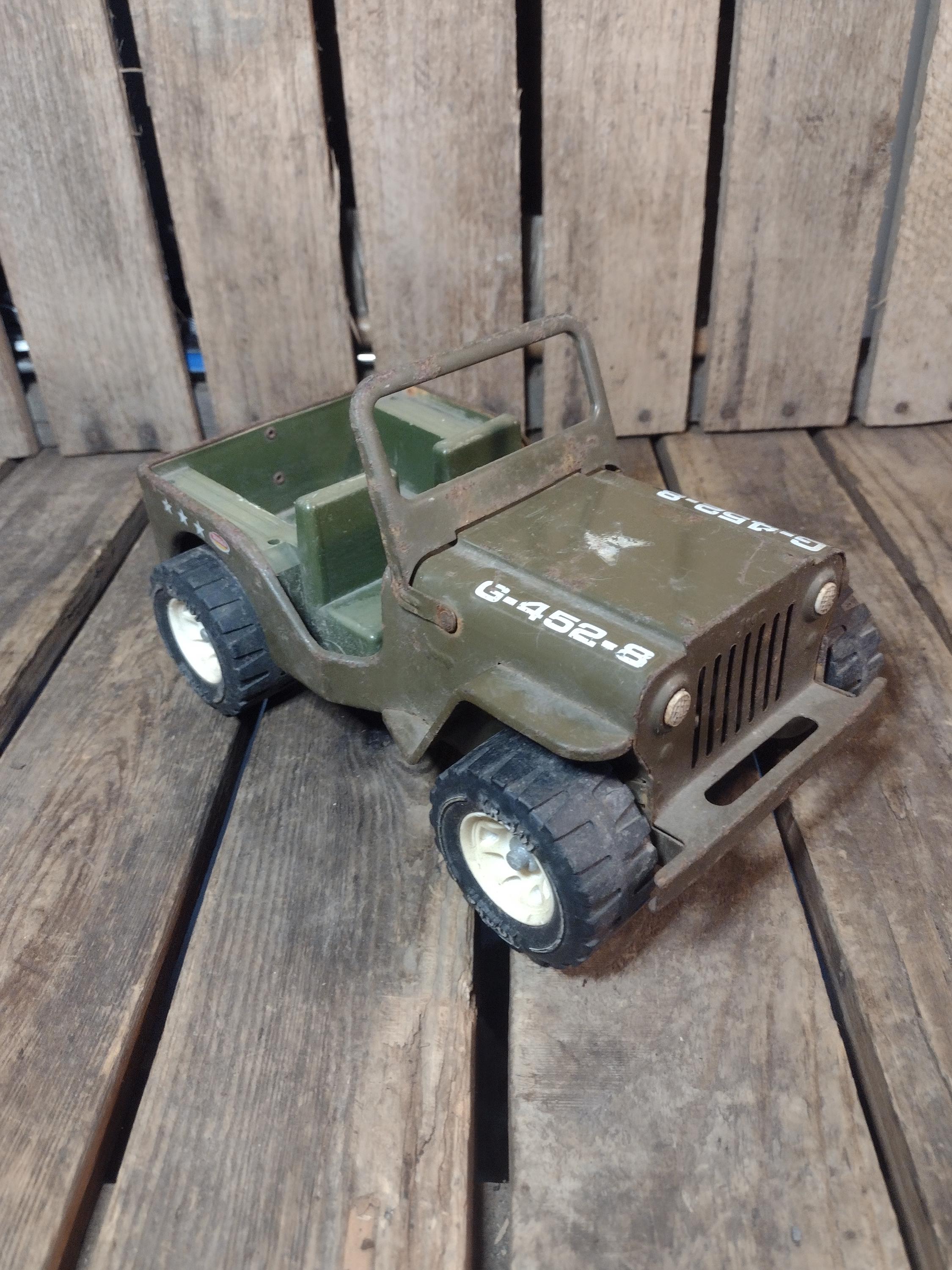 Tonka Military Jeep Pressed Steel Toy Army Truck G-452-8 Green