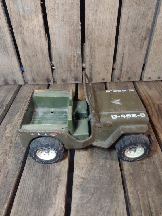 Tonka Military Jeep Pressed Steel Toy Army Truck G-452-8 Green