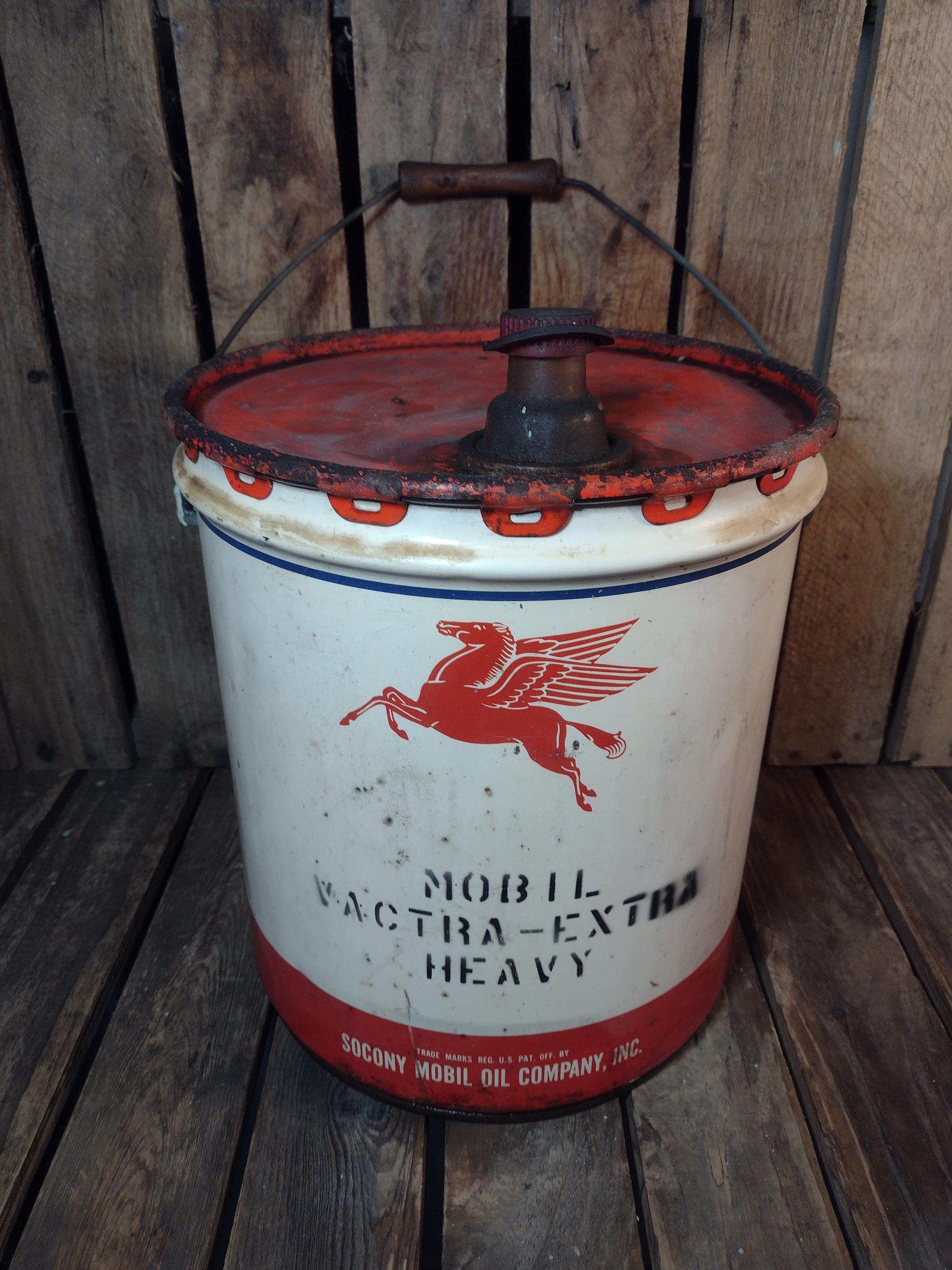 Vintage Mobil Oil Can – Pegasus Tin, 5-gallon Industrial Pail - Etsy