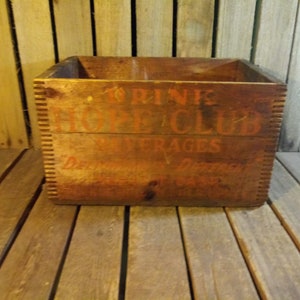 Vintage Hope Beverage Soda Crate: Rustic Farmhouse Decor