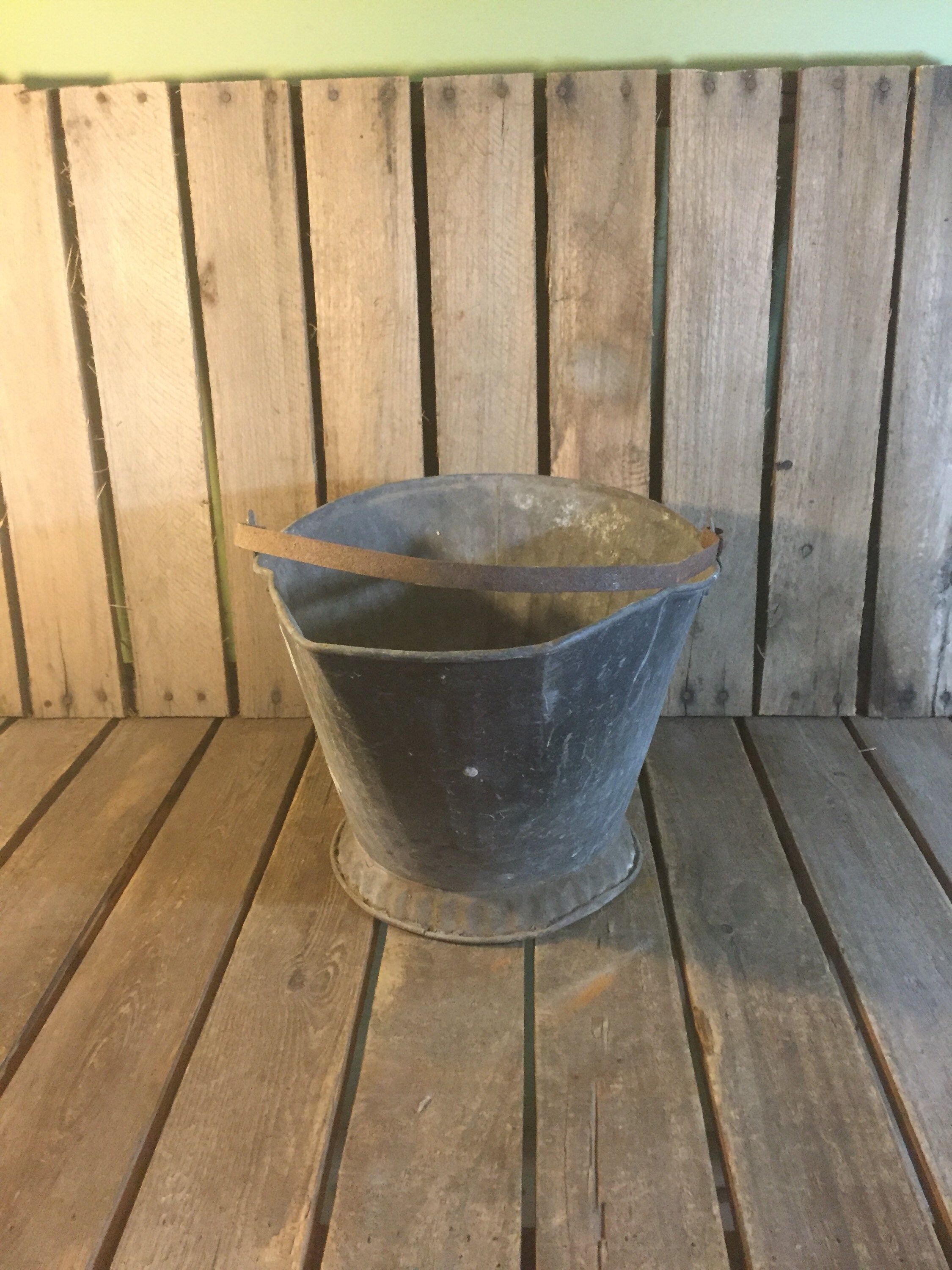 Vintage Metal Coal Bucket Etsy