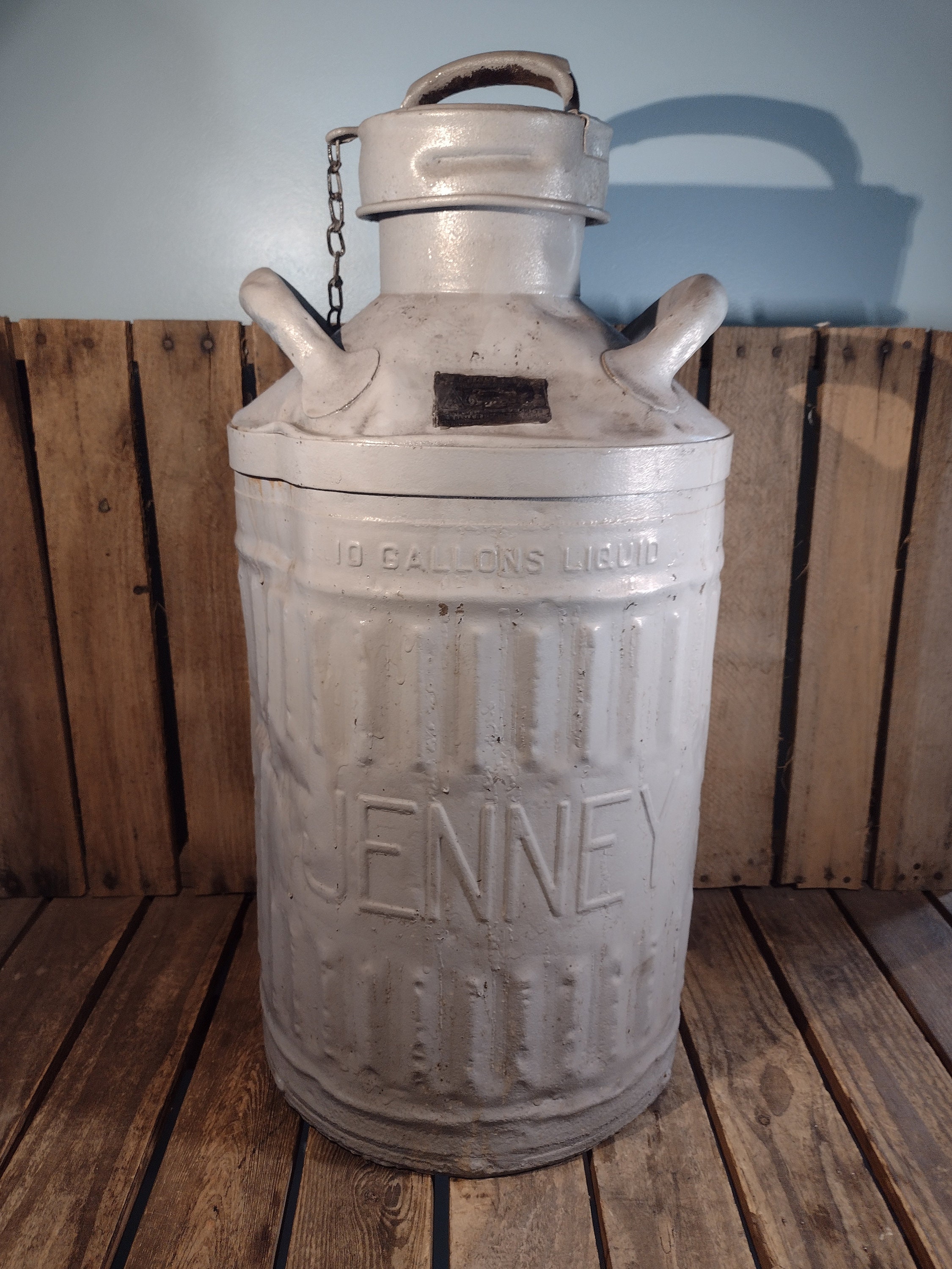 Vintage 10 Gallon Jenney Oil Can: Metal Farmhouse Decor - Etsy