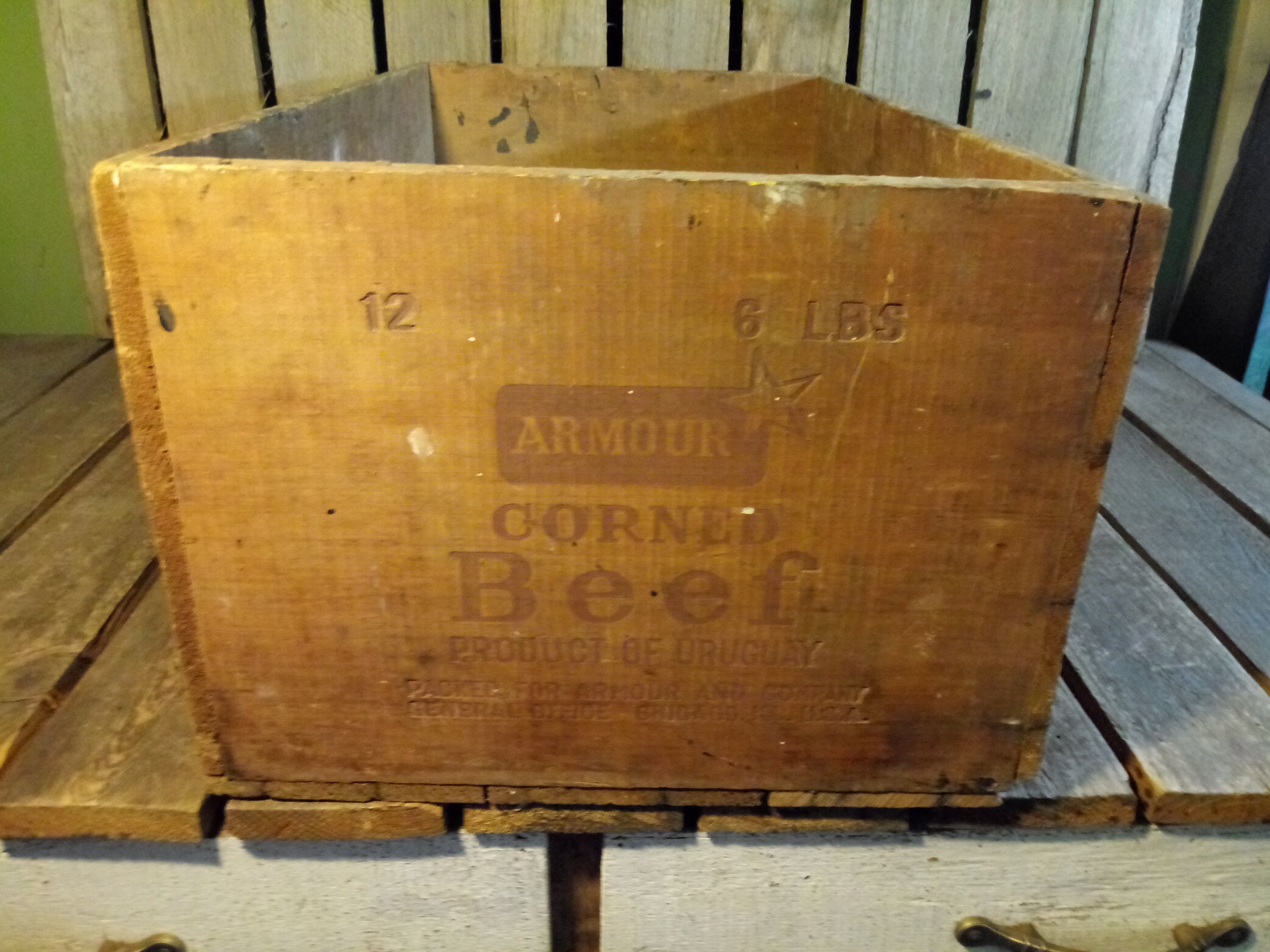 Armour Corn Beef Crate Vintage Wooden Crate   Etsy