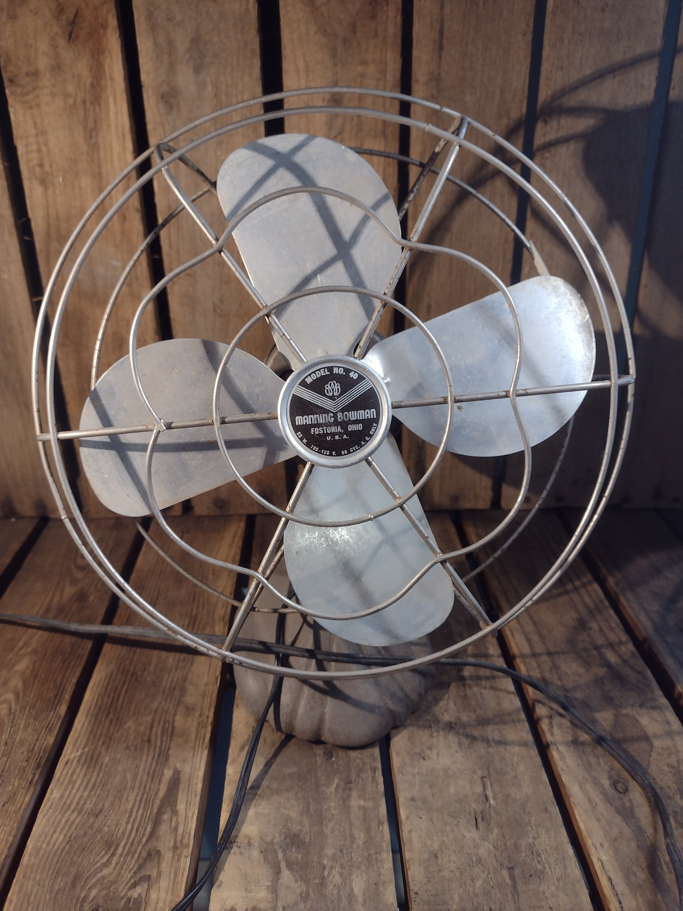 MANNING BOWMAN ヴィンテージ 扇風機 USA 1950年代 7” Manning Bowman Vintage Desk Fan Model 31 McGraw Electric Co