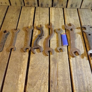 8 Vintage Rusty Wrenches